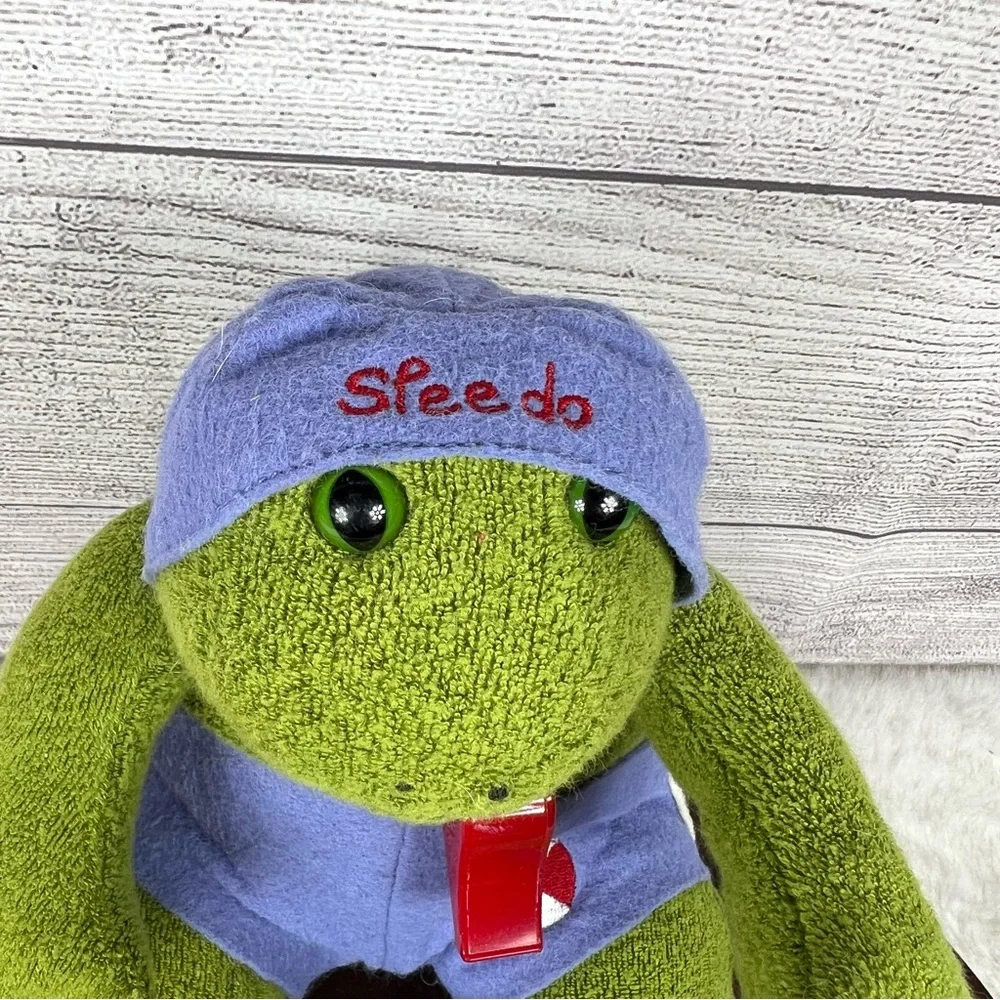 Vintage Bunnies By The Bay Speedo Frog Plush Toy Swimming